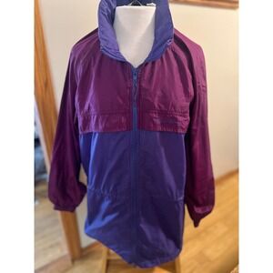 Eddie Bauer Women's Purple Nylon Jacket Lightweight Windbreaker/ Rain Jacket L/G